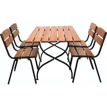 Zahradní sestava Eoshop Dřevěný zahradní set WEEKEND 1, stůl + 4x židle stohovatelné