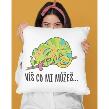 Dekorativní polštářek Vtipný polštářek Víš co mi můžeš..., Barva Bílá, Velikost 40×40 cm, Canvas Bavlněný polštář Bezvatriko.cz 1030 - DTF/DTG