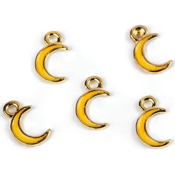 Přívěsek Přívěsek mini květina, měsíc, deštník, barva 2 žlutá měsíc