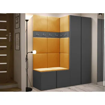 Šatní skříň Tavasz III, Barva: grafit, Barva látek:: Manila 32 MIRJAN 5903211201097