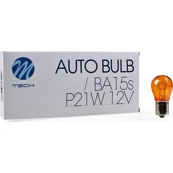Autožárovka M-TECH POLAND | Žárovka 12V 21W patice ORANŽOVÁ souměrná, Z19