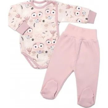 Kojenecká souprava G-baby 2-dílná sada body dl. rukáv + polodupačky Sweet Baby, pudrová 68 (4-6m)