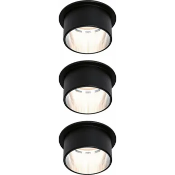 Koupelnové svítidlo PAULMANN Vestavné svítidlo LED Gil 6W černá mat kov kartáčovaný IP44 2.700K 3-krokové-stmívatelné 933.83