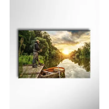 Obraz Malvis ® Obraz Rybář s prutem ROZMĚR (šířka x výška): jednodílný obdélník 60x40 cm