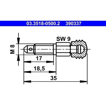 Přislušenství brzdového systému Odvzdušňovací šroub / ventil ATE 03.3518-0500.2