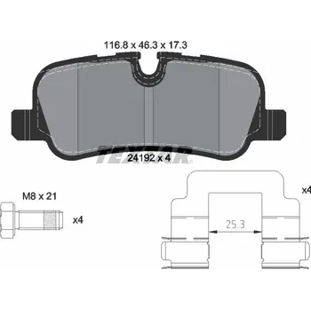Brzdová destička Sada brzdových destiček, kotoučová brzda TEXTAR 2419201