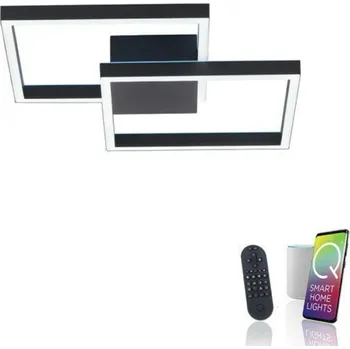 PAUL NEUHAUS Q-MARKO LED stropní svítidlo Smart Home, černá, hranaté ZigBee RGB+2700-5000K