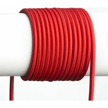 elektrický kabel RENDL FIT 3X0,75 1bm textilní kabel červená R12224