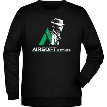 Pánská mikina Mikina AIRSOFT is my life - černá