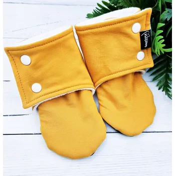 Capáčky Kulišárny Capáčky barefoot s microfleece MUSTARD White VELIKOST: 6 délka stélky: 16cm