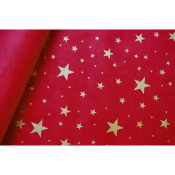 Umělecký papír Sapaimport Nepálský ruční papír Lokta metal - hvězdy červené Velikost: 23x32 cm