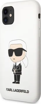 Pouzdro na mobilní telefon Karl Lagerfeld Liquid Silicone Ikonik NFT pro iPhone 11 bílé