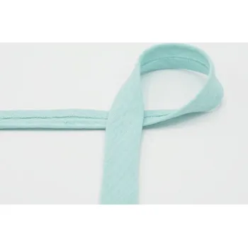 Šikmý proužek mušelínový, zažehlený, mint, 20mm