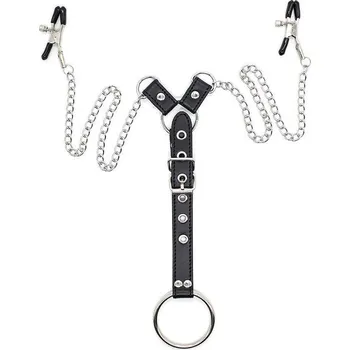 OhMama Fetish Nipple Clamps Cock Ring Set