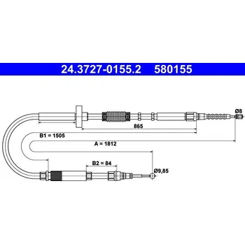 Lanko parkovací brzdy Lanovod parkovací brzdy ATE 24.3727-0155.2