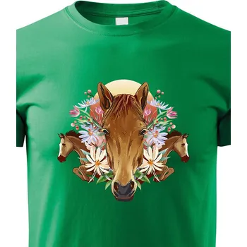 Chlapecké tričko Dětské tričko s koněm, Barva Zelená, Velikost 110 cm/4 roky, Canvas Dětské tričko Bezvatriko.cz 1694 - 1x je