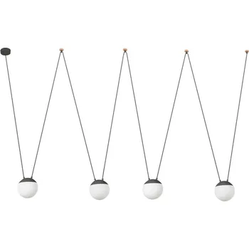 FARO MINE GLASS SPACE závěsné svítidlo, šedá 4L