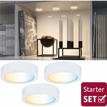 Nástěnné svítidlo PAULMANN Nábytkové svítidlo Clever Connect startovací sada Disc bílá mat 12V 3x2,1W měnitelná bílá 2.700-6.500K 999.75
