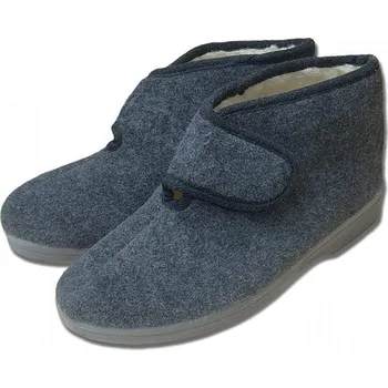 Dámské válenky Ovčí věci Pánské důchodky/pantofle kotníkové na suchý zip odlehčené Velikost: 43