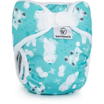 látková plena Bamboolik kapsová plenka DUO s vkládací plenou - Lední medvědi