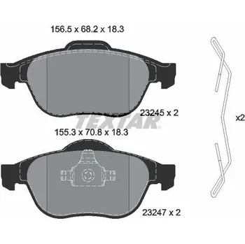 Brzdová destička Sada brzdových destiček, kotoučová brzda TEXTAR 2324502