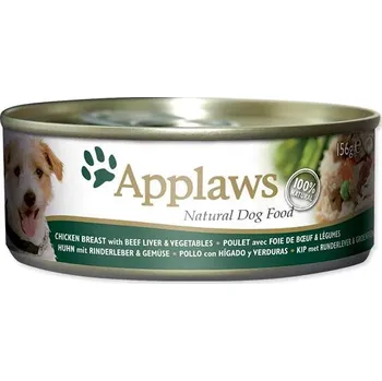Krmivo pro psa Applaws konzerva Dog 156g kuře, hovězí játra a zelenina