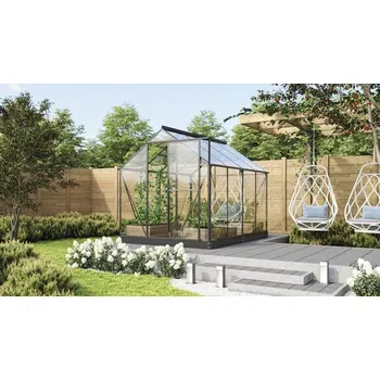 Skleník Skleník Vitavia Triton 5000 skleněný 3 mm 198 x 256 cm černý vč. základového rámu