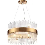 ACA Lighting závěsné svítidlo 12XG9 křišťál + mosaz kov D50XH110CM DYNASTY EG18412P50AB
