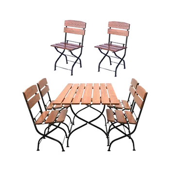 Zahradní sestava Eoshop Dřevěný zahradní set WEEKEND 4, stůl + 6x židle skládací