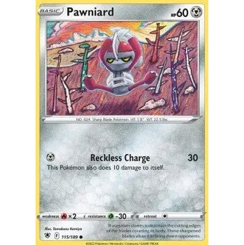 Karetní hra Pokémon ASR 115/189 Pawniard - Astral Radiance Stav: Near Mint, Verze: REVERSE HOLO