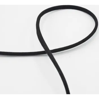 Řemínek na hodinky Kulatý řemínek, imitace kůže, černý, průměr 6mm