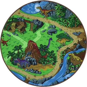 Koberec Dětský kusový koberec Dino kruh, 67x67 (průměr) kruh, vícebarevná, dětský pokoj, Vopi - 1 rok na vrácení + DOPRAVA ZDARMA k Vám i zpět