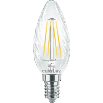 Žárovka CENTURY LED FILAMENT SVÍČKA TWIST ČIRÁ 4W E14 2700K 470Lm 360d 35x98mm IP20 CEN INTOR-041427