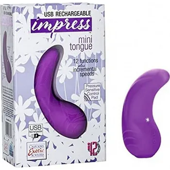 Vibrátor Impress Mini Tongue / silikonový vibrátor - Fialová