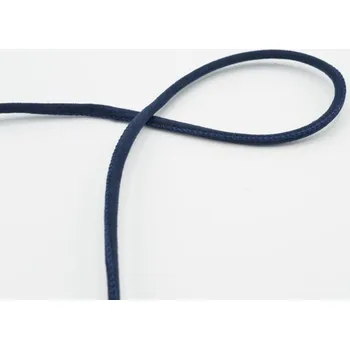 Řemínek na hodinky Kulatý řemínek, imitace kůže, tmavě modrý, průměr 6mm