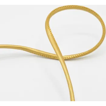 Řemínek na hodinky Kulatý řemínek, imitace kůže, zlatý, průměr 6mm