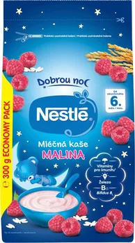 Dětská kaše Nestlé Dobrou noc mléčná kaše malinová 300 g