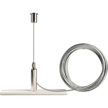 Bodové svítidlo Deko-Light kolejnicový systém 3-fázový 230V D Line závěsný držák Mini 5,0m lanko bílá RAL 9016 120 mm 710094