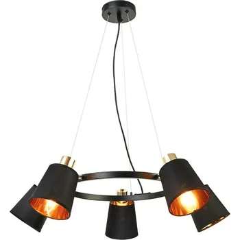 ACA Lighting závěsné svítidlo 5XE14 černý kov + stínítko D73XH100CM NORMA EG215P73BK