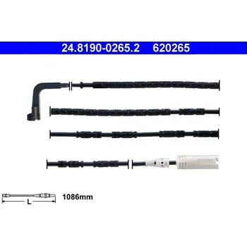 Brzdová destička Výstražný kontakt, opotřebení obložení ATE 24.8190-0265.2