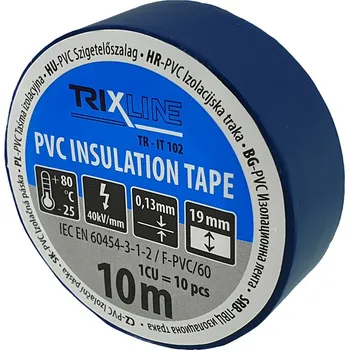 elektrický kabel PVC izolační páska TR-IT 102 10m, 0,13mm modrá TRIXLINE