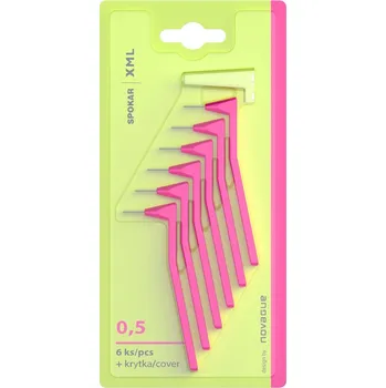 Zubní kartáček SPOKAR XML 0,5 mm mezizubní kartáčky růžové 6 ks