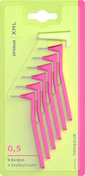 Zubní kartáček SPOKAR XML 0,5 mm mezizubní kartáčky růžové 6 ks
