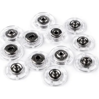 Knoflík Designové patentky / druky Ø 18; 20; 25 mm, barva 5 (20 mm) transparent černý nikl