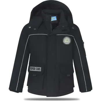 Chlapecká zimní bunda - KUGO BU601, tmavě modrá Barva: Modrá tmavě, Velikost: 104