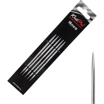 Jehlice KnitPro Nova Metal ponožkové jehlice 10Cm 3mm (Double Pointed Needles - 10 Cm 3mm)