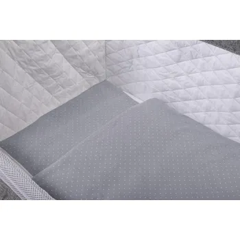 Povlečení BUBABA Souprava do kolébky Šedé tečky 5dílná