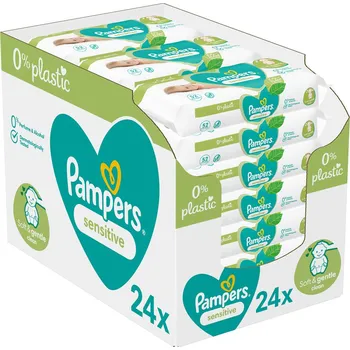 Dětský vlhčený ubrousek Pampers Sensitive Plastic Free 24x 52 ks