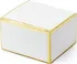 Krabička na výslužku PartyDeco Bílá dárková krabička se zlatým lemem 1 ks