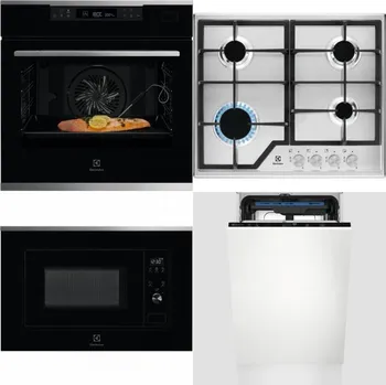 Set domácích spotřebičů ELECTROLUX KOBCS31X + ELECTROLUX KGS6426SX + ELECTROLUX LMS2203EMX + ELECTROLUX EEM23100L